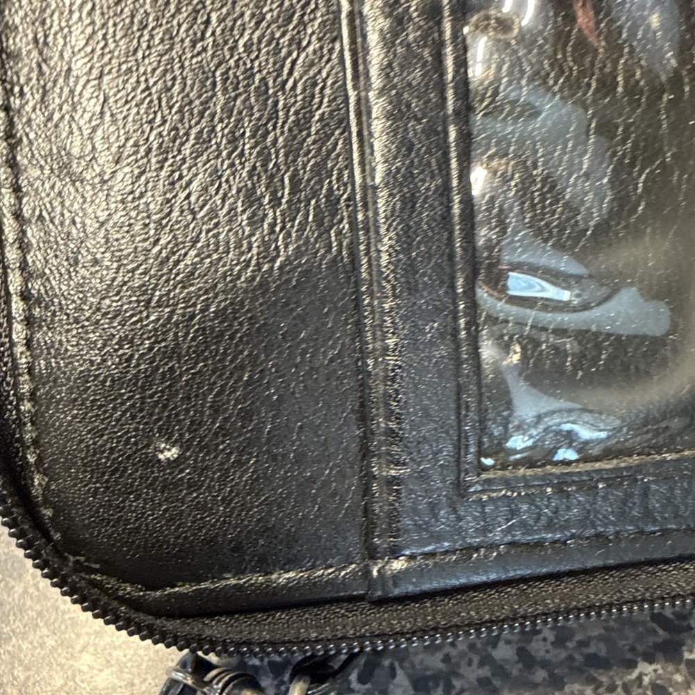Brighton Women's Black Leather Crossbody Wallet Organizer Bag Heart Croc Accent - Picture 12 of 16